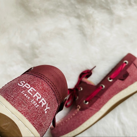 New sperry Koifish  Chambray Boat Shoe wine - Picture 13 of 14